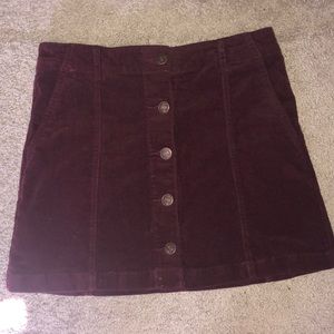 Burgundy corduroy skirt